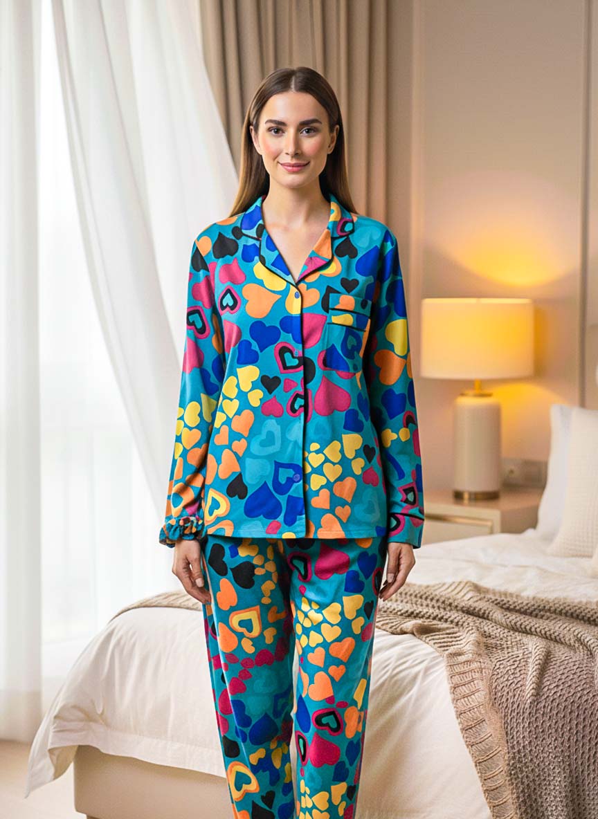Imported Linen Printed Pattern Print PJ Set-LP23