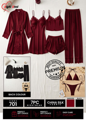 7 Piece Premium Bridal - Luxury Nightwear Essentials Nighty