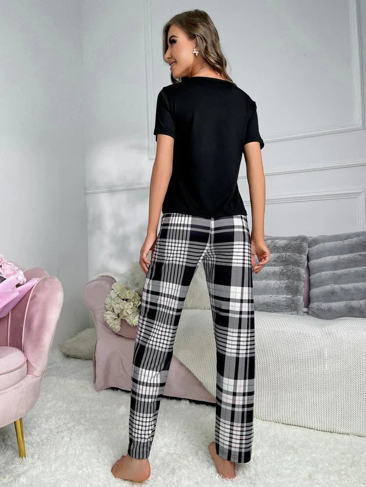 White Heart Printed Night Suit