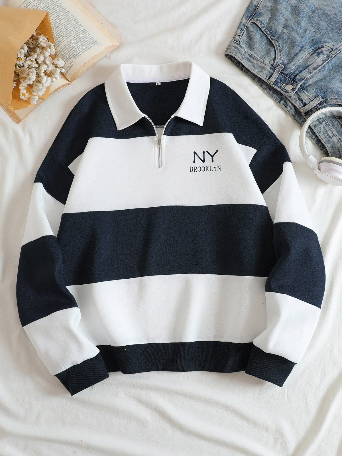 Winter Brooklyn Letter Sweatshirt For Men