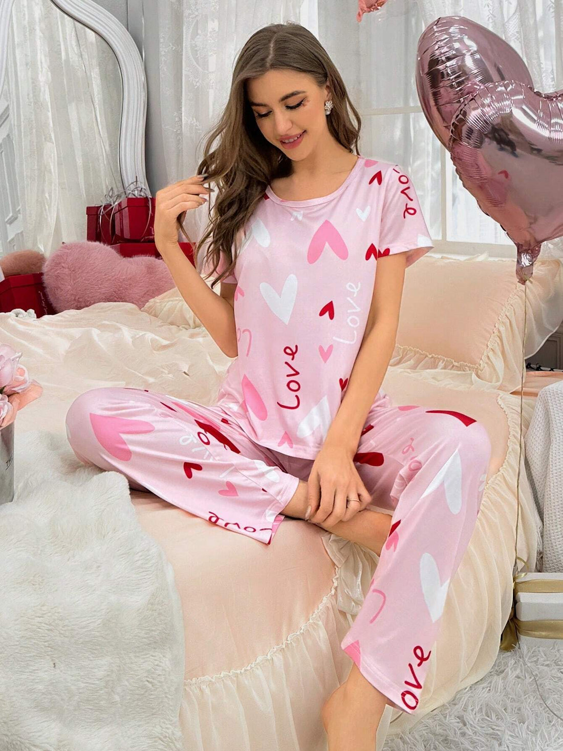 Valentine Printed Night Suit