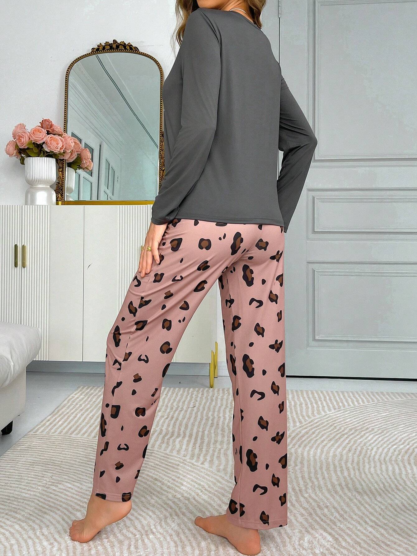 Pink Heart Love Printed Night Suit