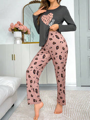 Pink Heart Love Printed Night Suit