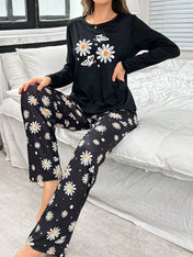 Daisy Flower Printed Night Suit
