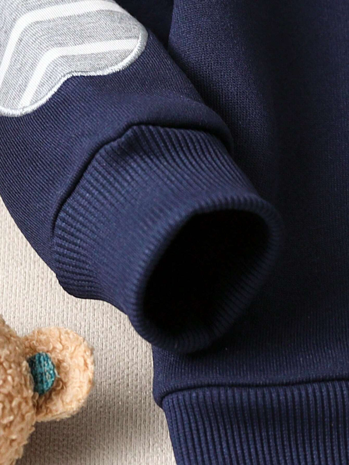 Navy Blue Horse Printed Kids Winter Suit
