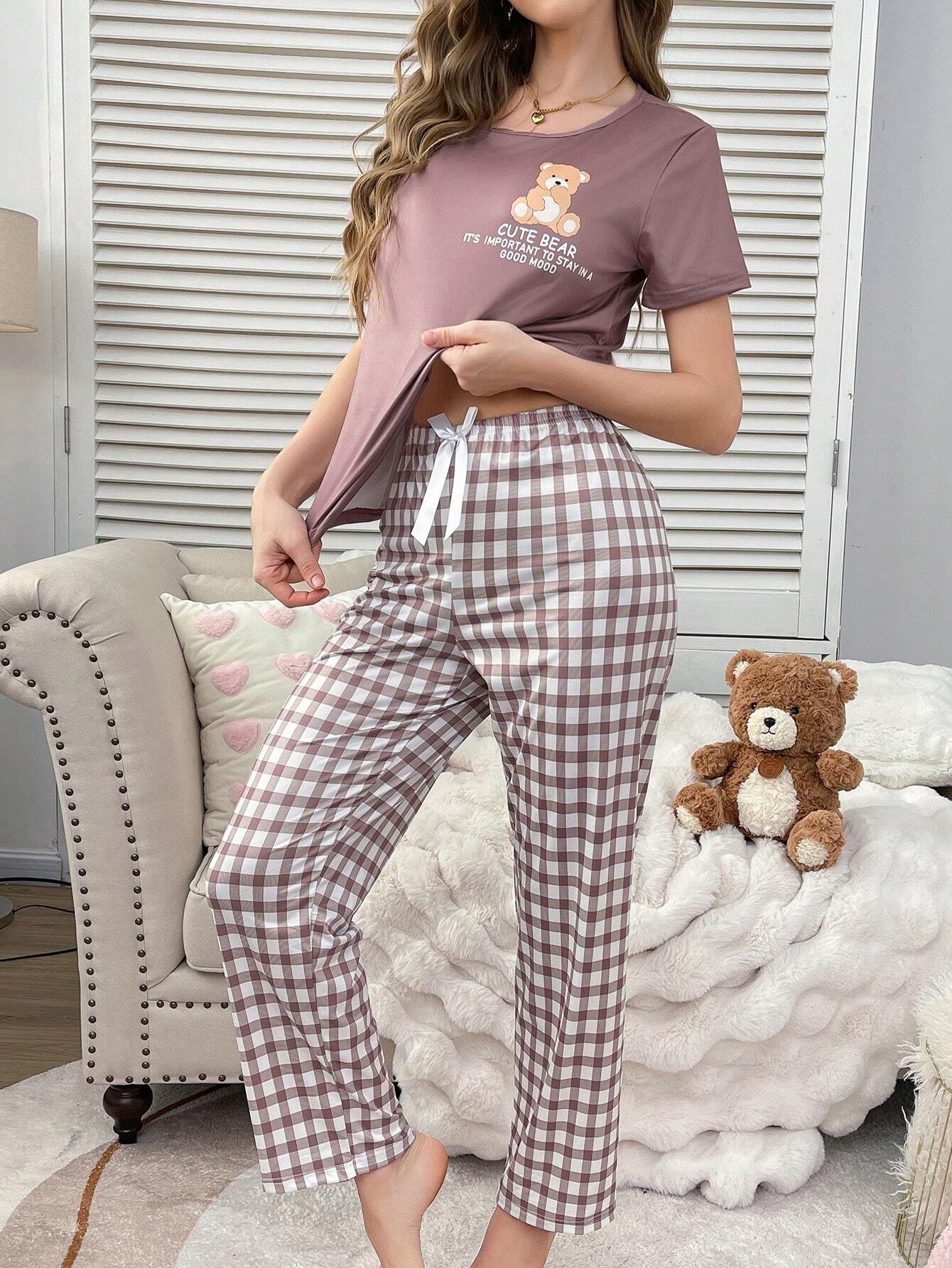 Cute Teddy Bear Printed Night Suit