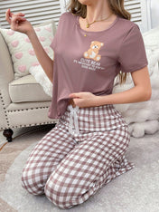 Cute Teddy Bear Printed Night Suit