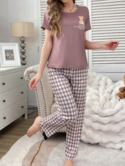 Cute Teddy Bear Printed Night Suit