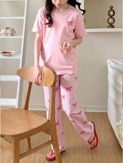 Pink Ribbon Printed Night Suit