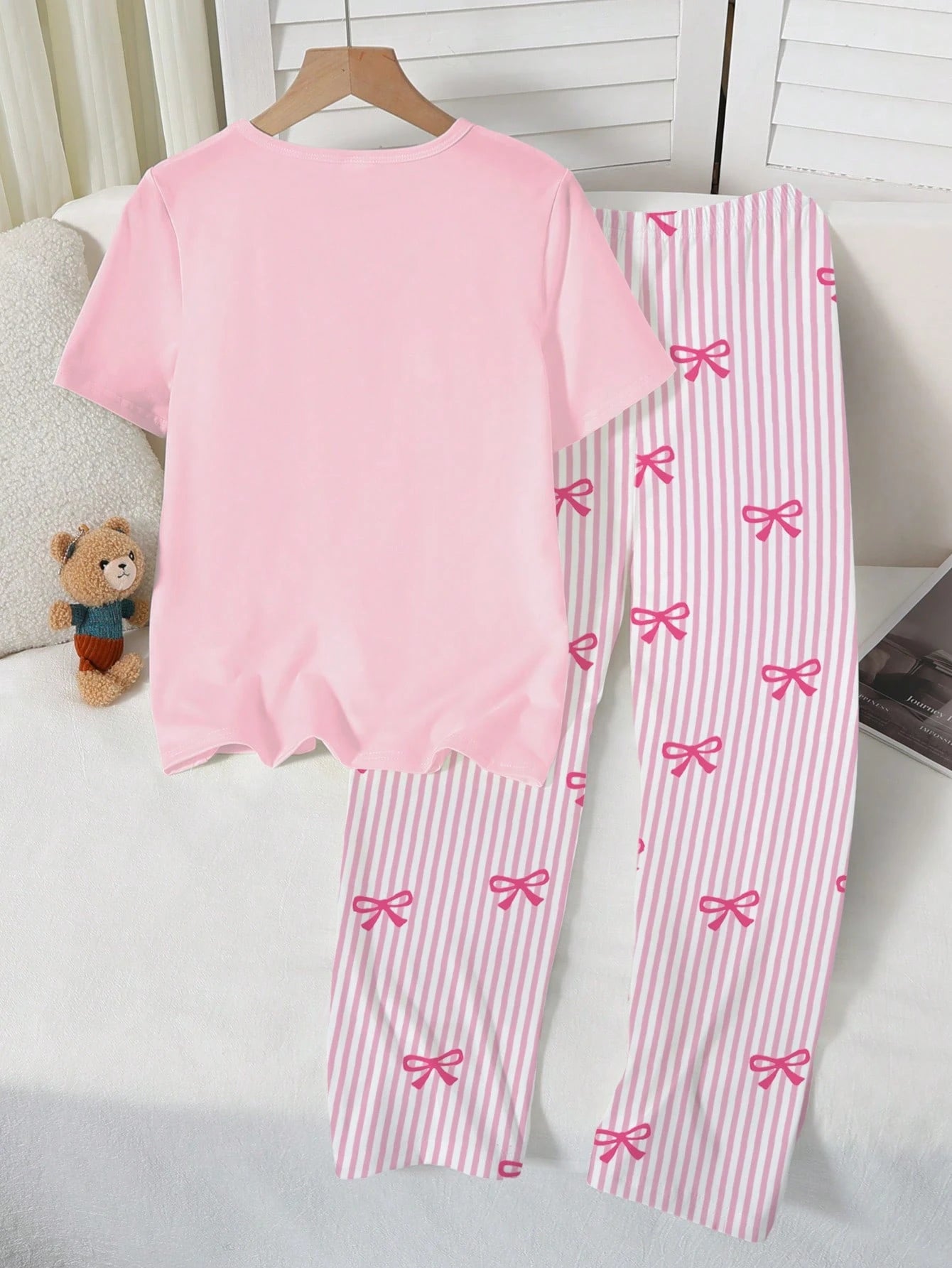Pink Ribbon Printed Night Suit