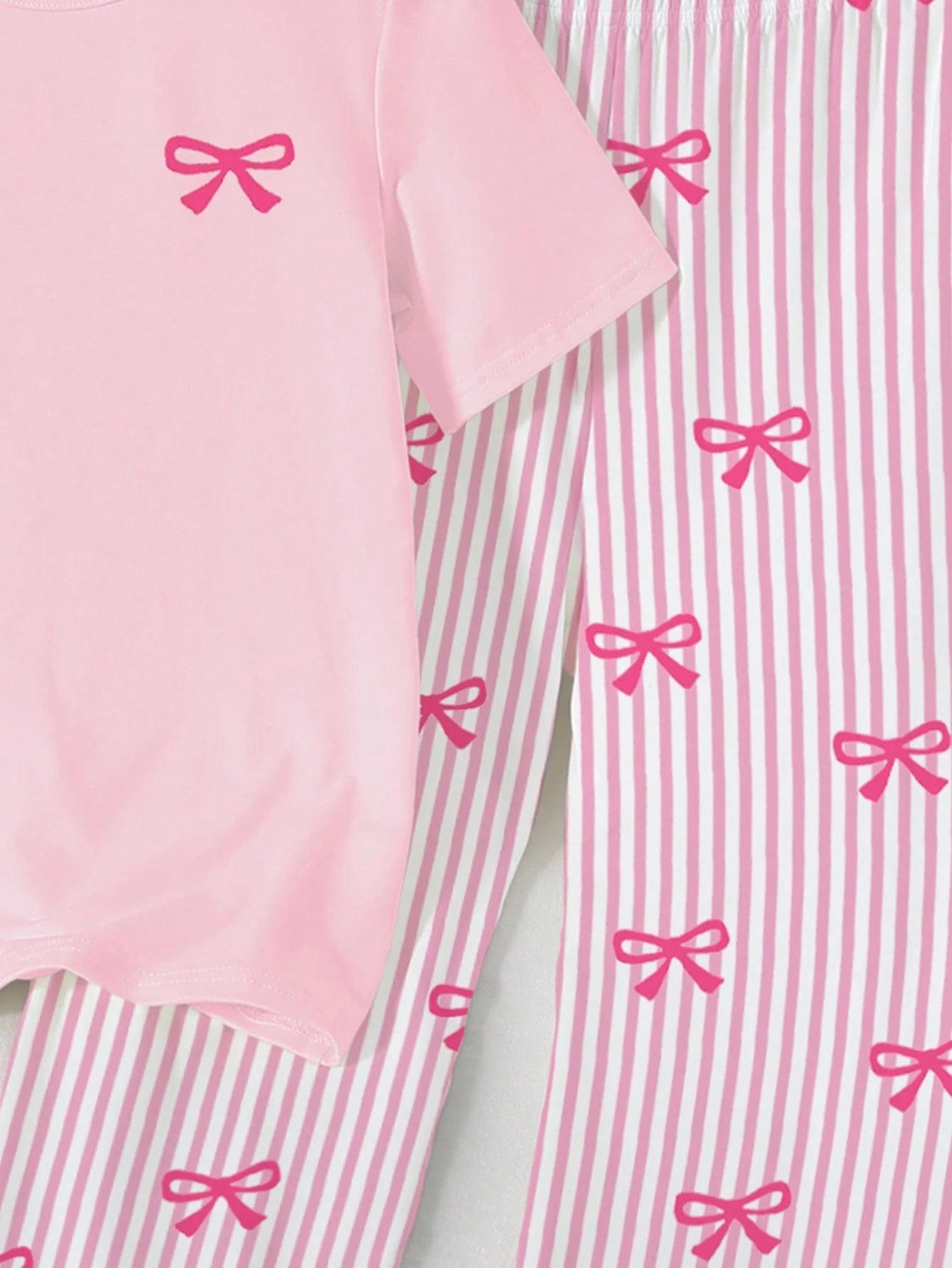 Pink Ribbon Printed Night Suit