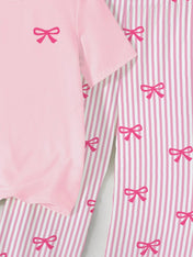 Pink Ribbon Printed Night Suit