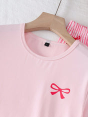 Pink Ribbon Printed Night Suit