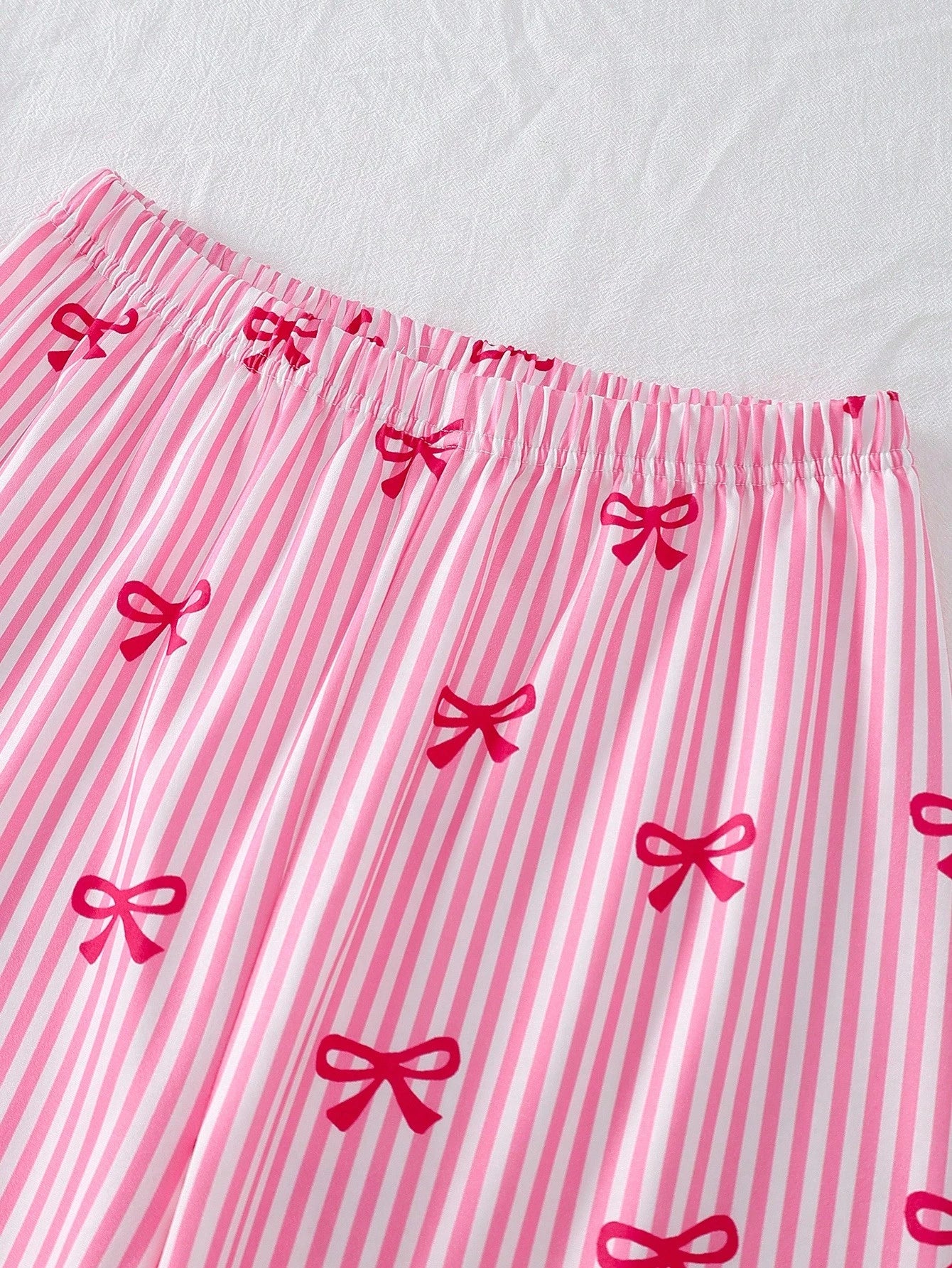 Pink Ribbon Printed Night Suit