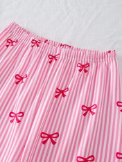 Pink Ribbon Printed Night Suit