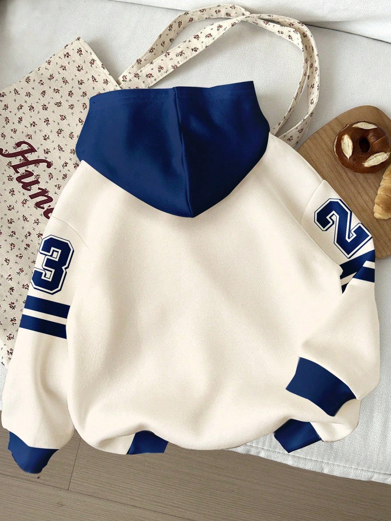 Winter Navy & Cream 23 Pullover Hoodie For Men