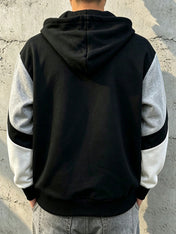 Winter Grey Colorblock Zip-Up Hoodie