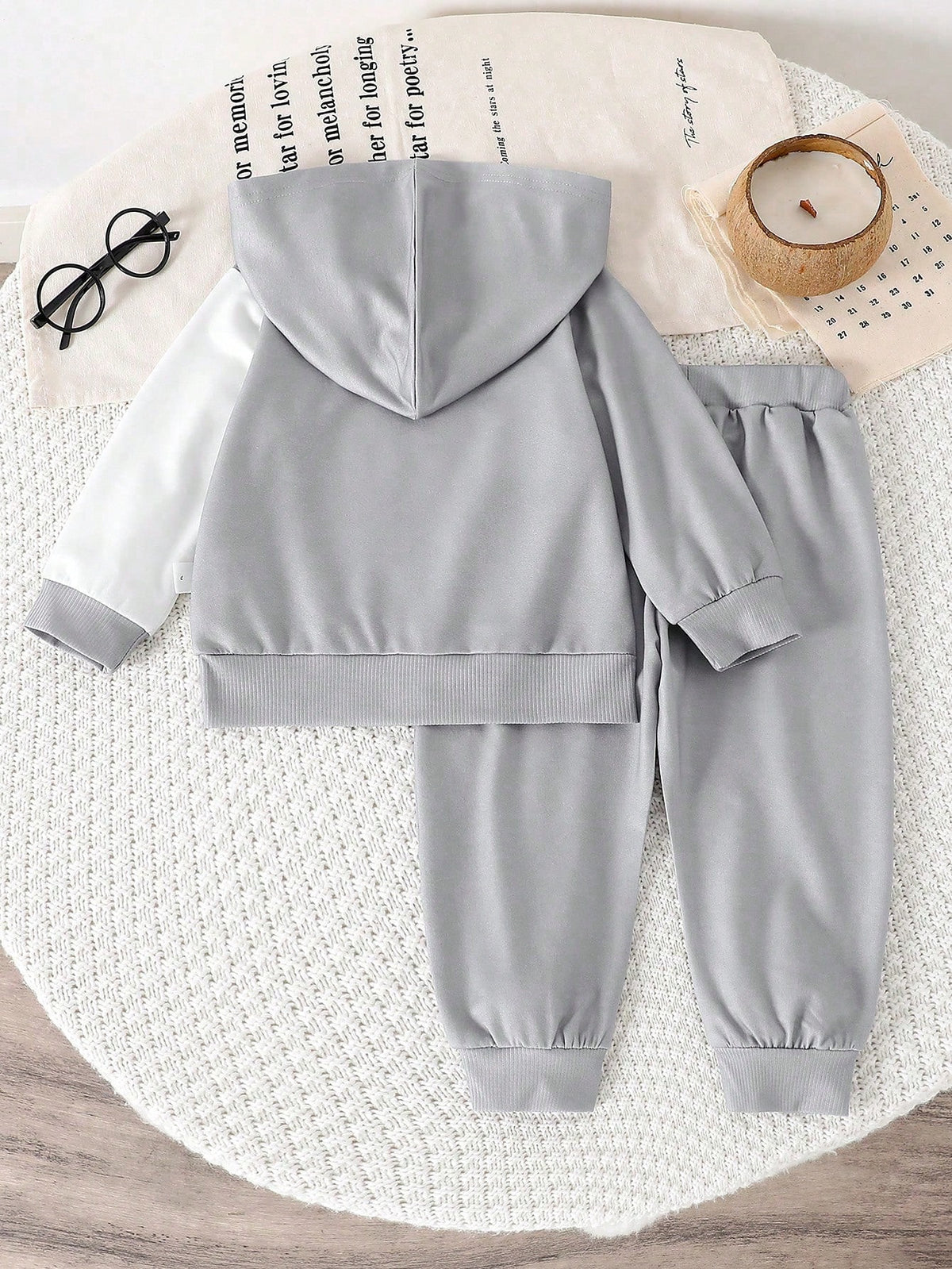 Grey Liner Printed Kids Winter Suit