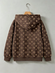 Winter Brown Zip-Up Hoodie
