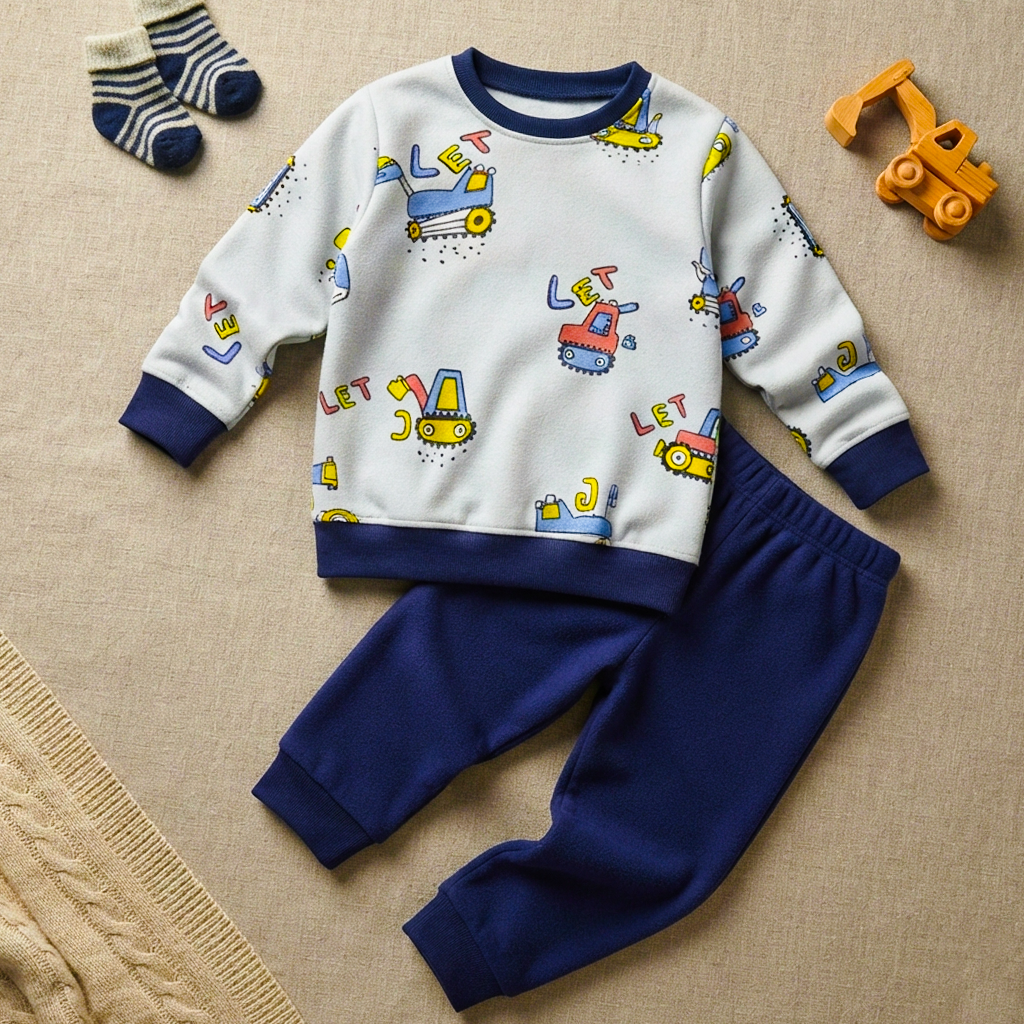 Truck Printed Kids Winter Suit