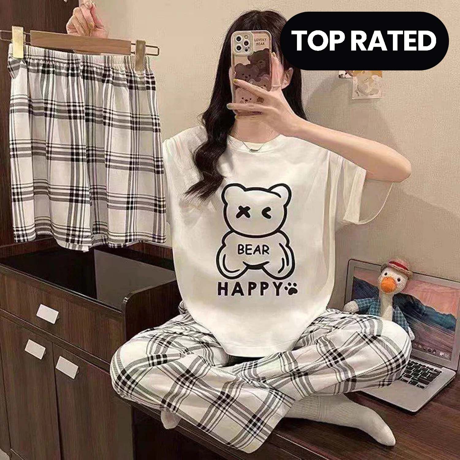 3 Piece Happy Bear Nightwear