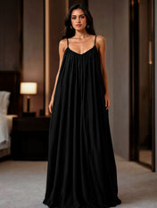 Gathered Maxi Dress With Spaghetti Straps