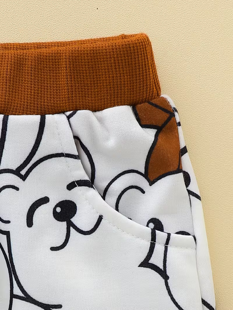 Multi Bear Printed Kids Winter Suit