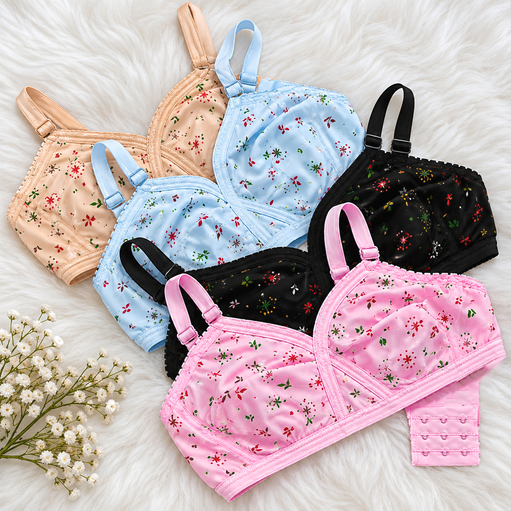 4-Piece Premium Non-Padded Jersey Bra Pack – All-Day Comfort