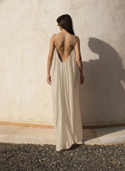Gathered Maxi Dress With Spaghetti Straps