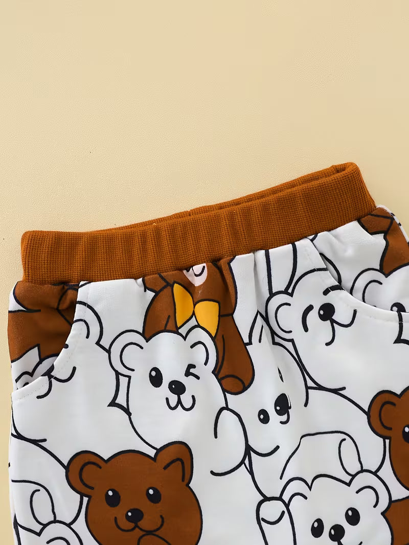 Multi Bear Printed Kids Winter Suit