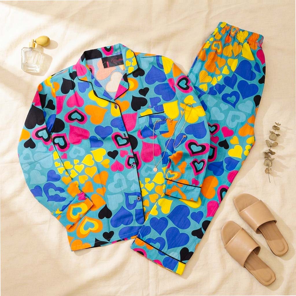 Imported Linen Printed Pattern Print PJ Set-LP23