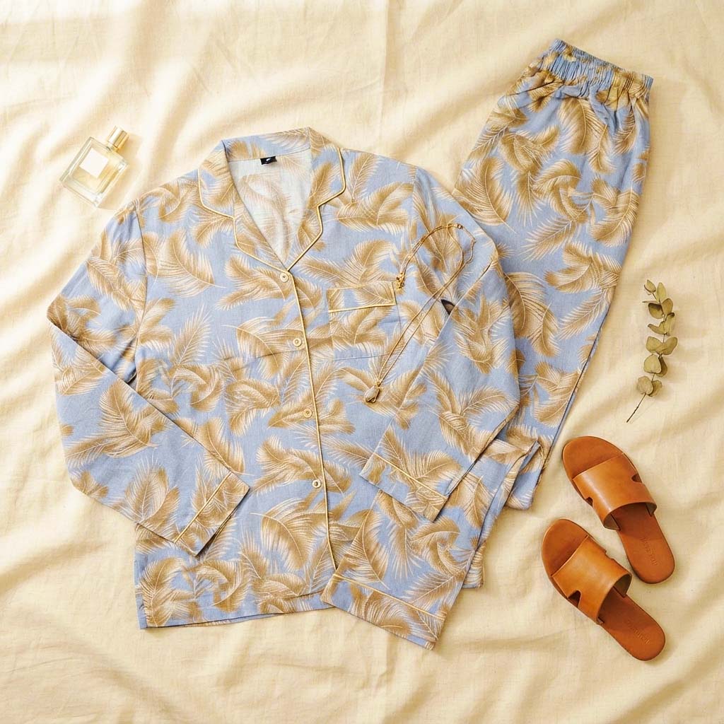 Imported Linen Printed Classic Print PJ Set-LP28