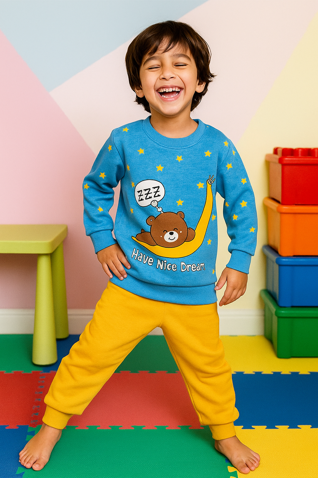 Moon Printed Kids Winter Suit