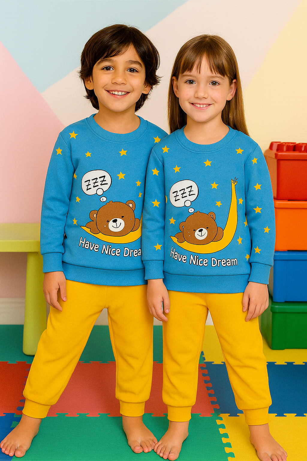 Moon Printed Kids Winter Suit