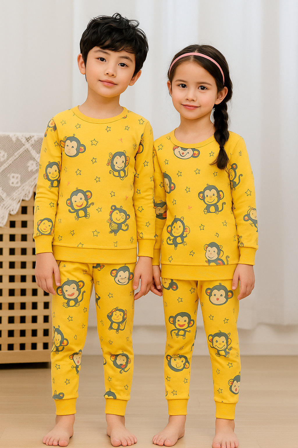 Monkey Printed Kids Winter Suit