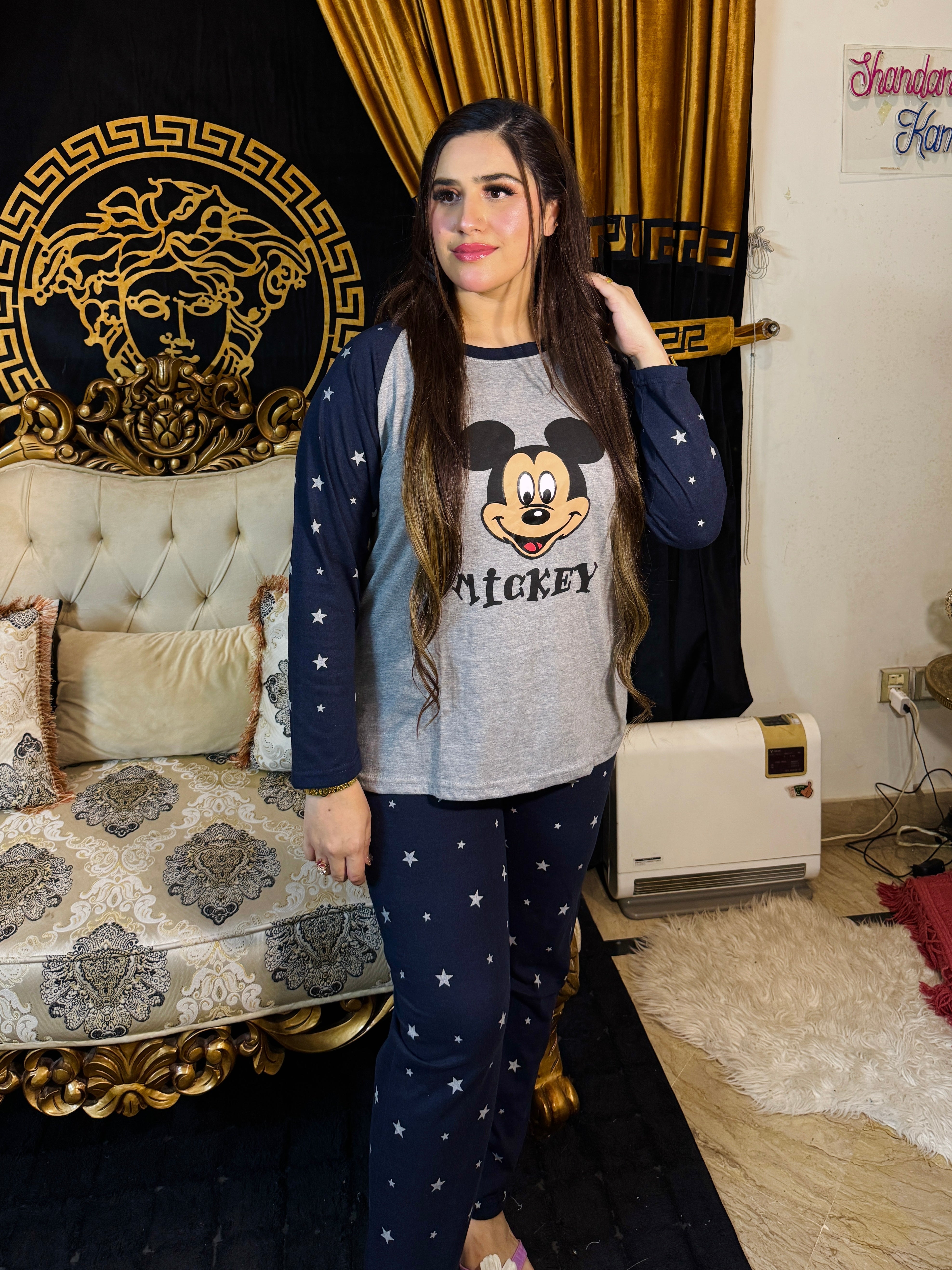 Mickey Stars Printed Pajama Night Suit