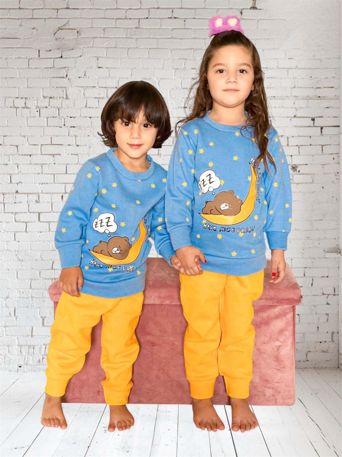 Moon Printed Kids Winter Suit