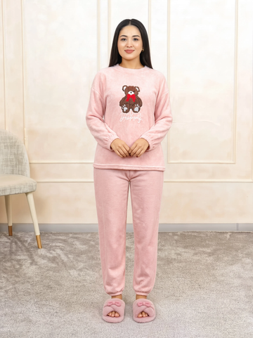 Winter Premium Fleece Happy Panda Printed Night Suit