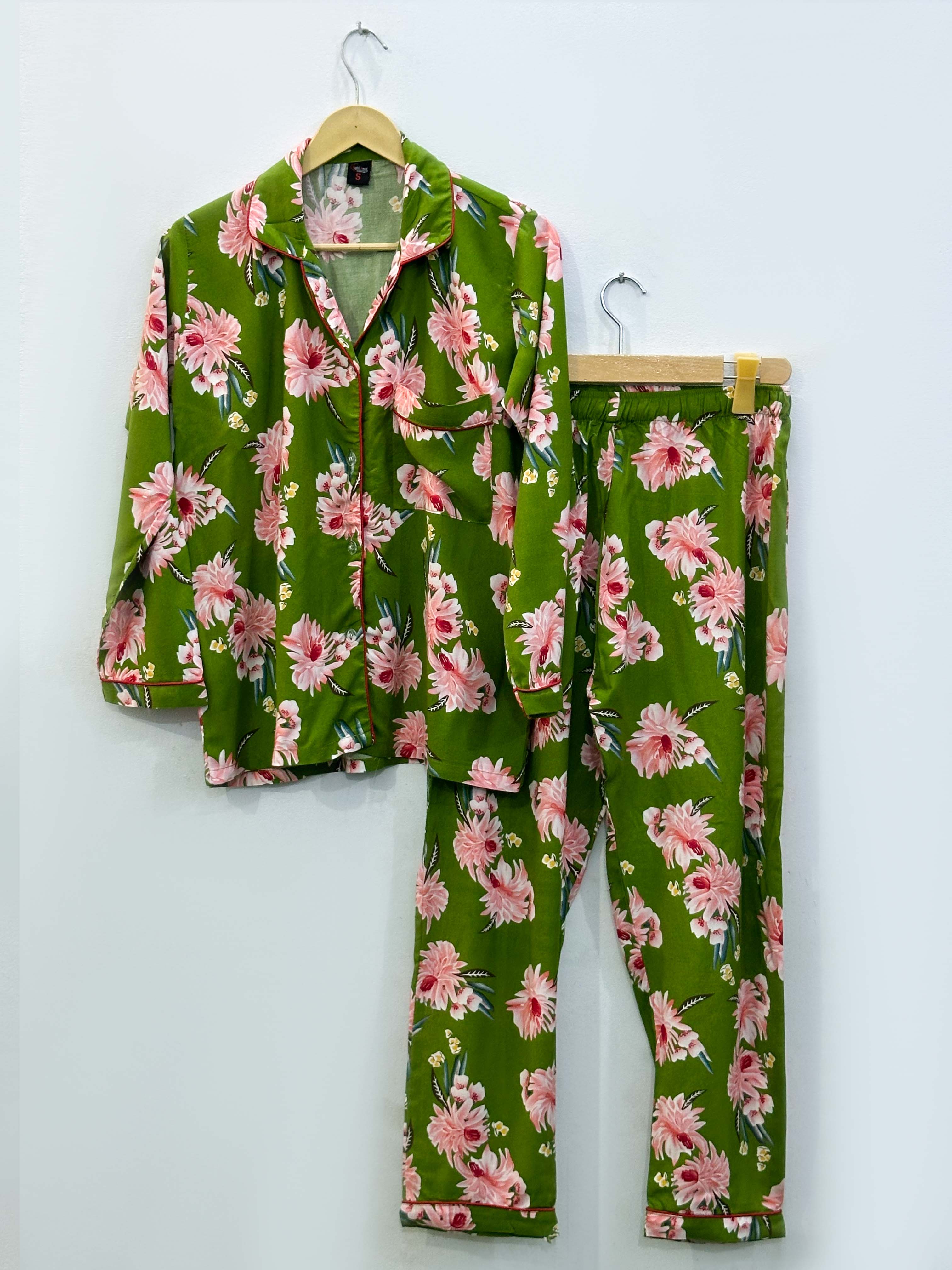 Imported Linen Printed Rosy Garden PJ Set-LP19