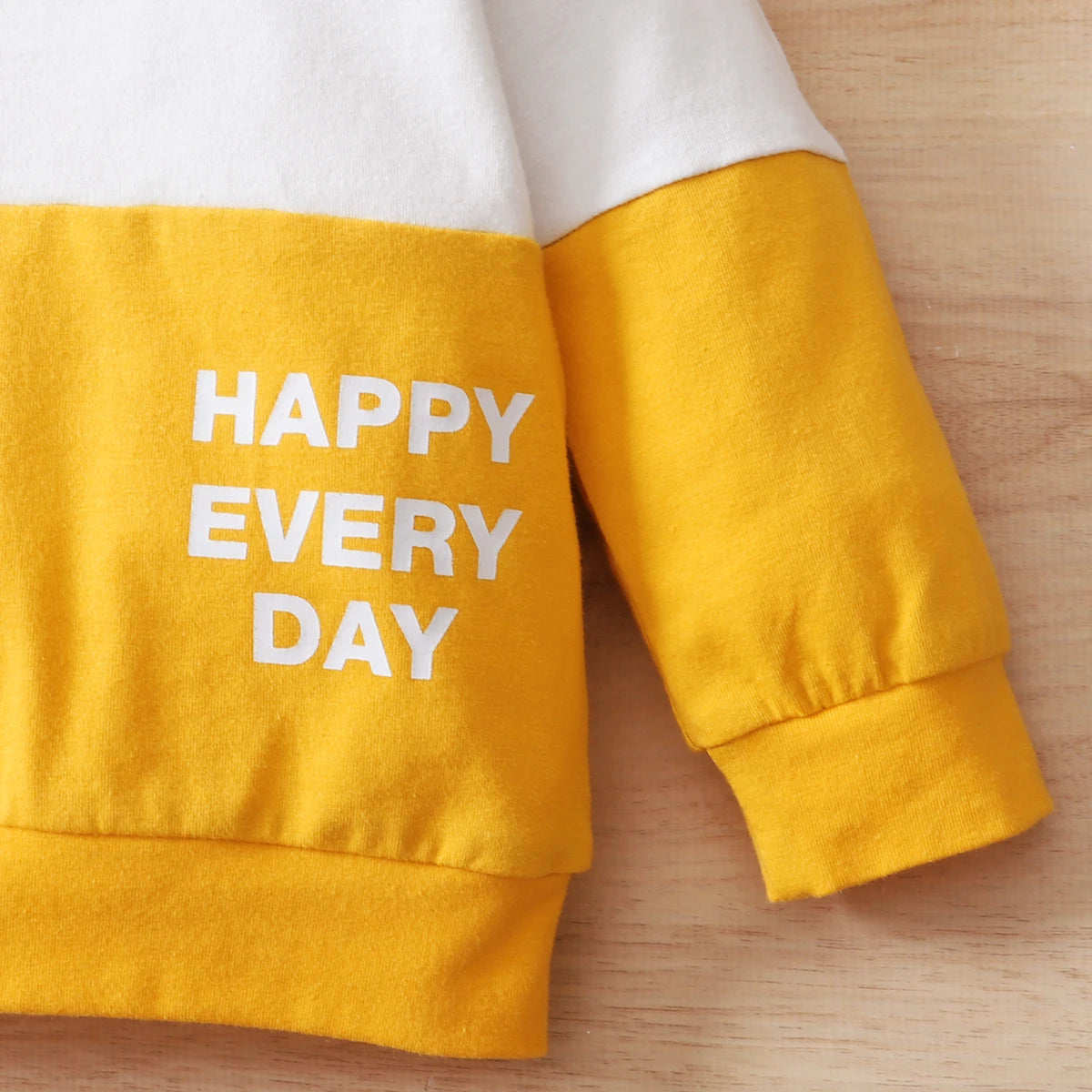 Yellow Panel Happy Everyday Printed Kids Winter Suit