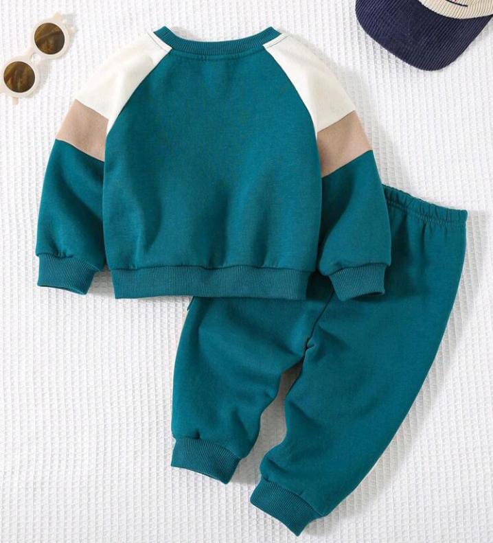 Green Teddy Printed Kids Winter Suit