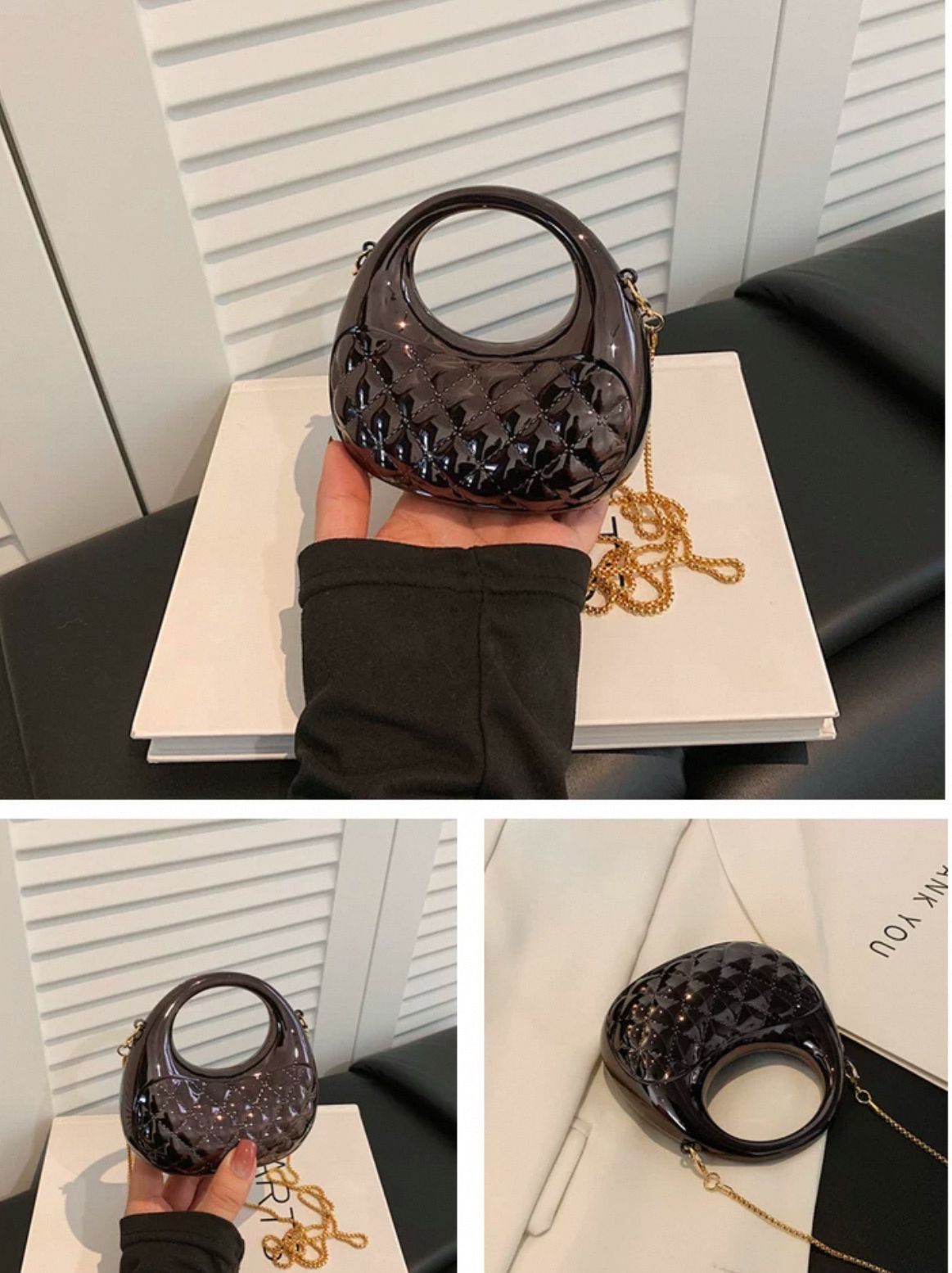 Stella Chic Moon Bag – Acrylic Mini Chain Bag