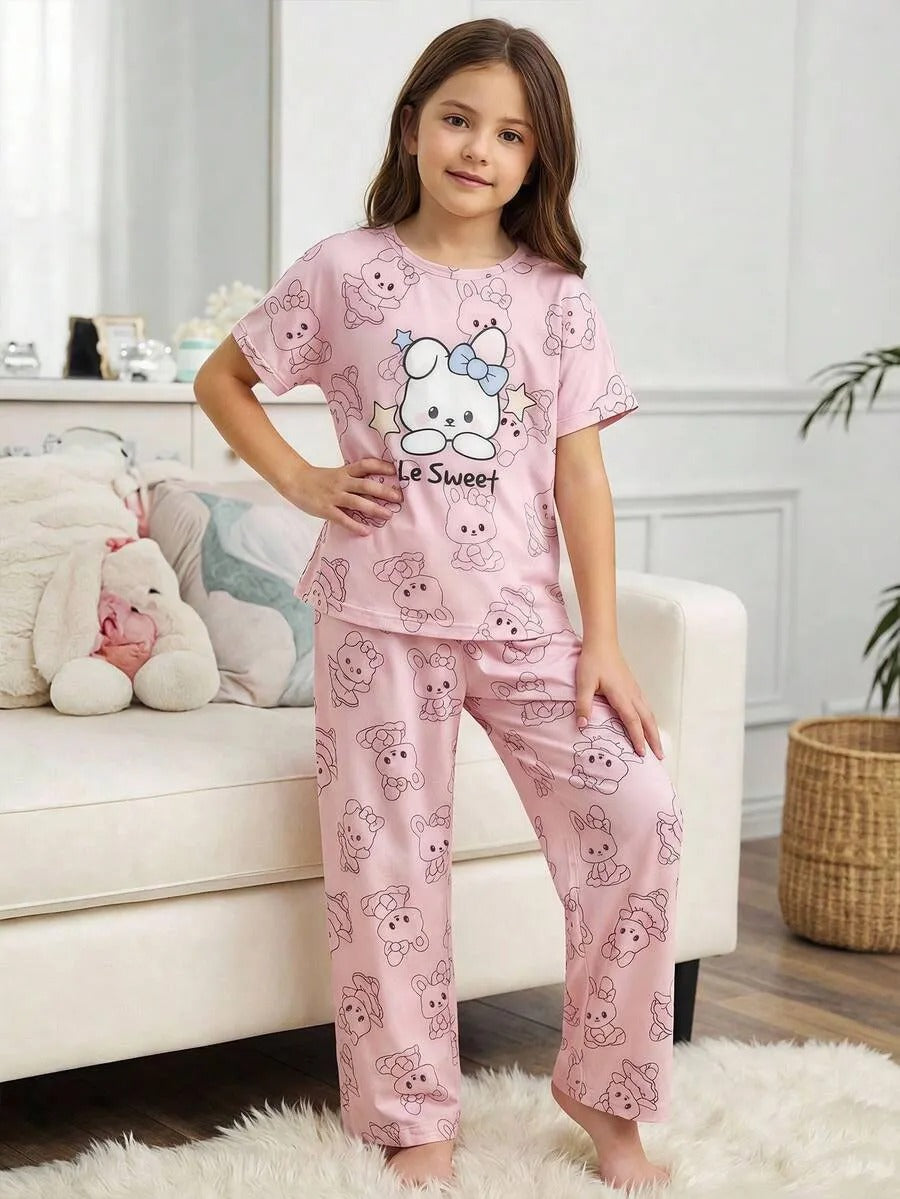 Sweet Bear Half Sleeve Printed Night Suit (7-14 Years)