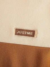 Justme Cream Contrast Printed Kids Winter Suit