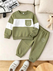 Smiley Face Pocket Printed Kids Winter Suit