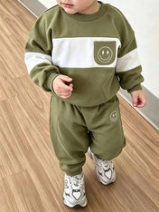 Smiley Face Pocket Printed Kids Winter Suit