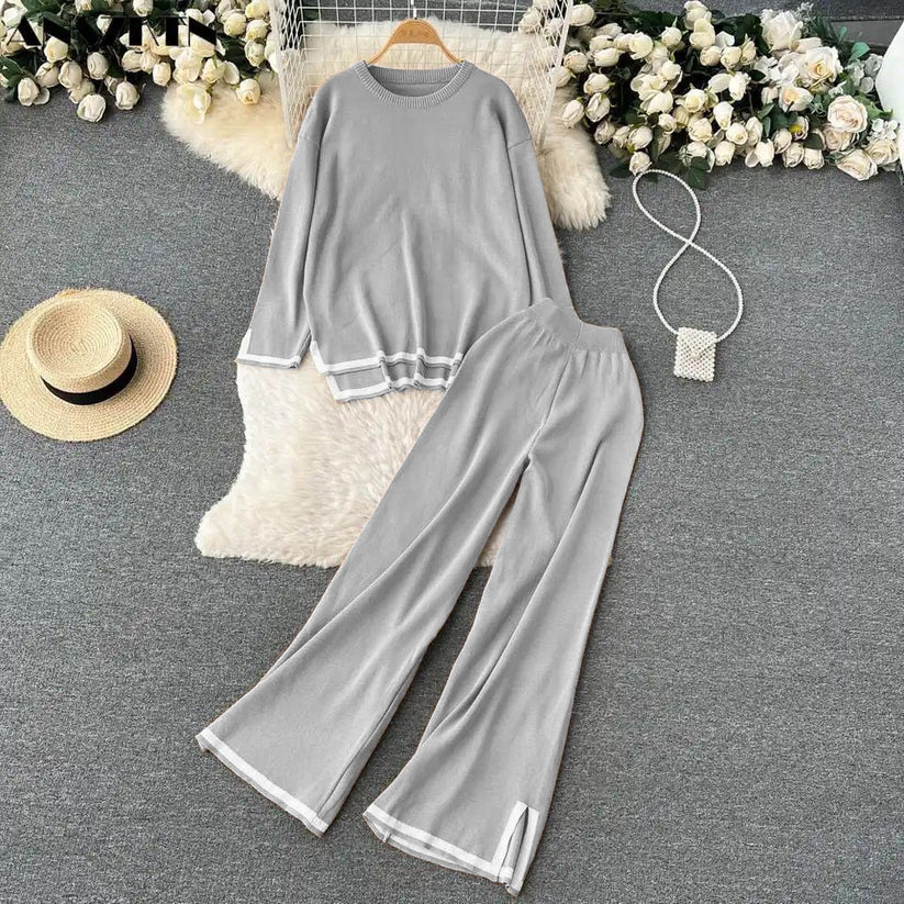 Winter Grey Plazzo 2 Pieces Co-Ord Sets