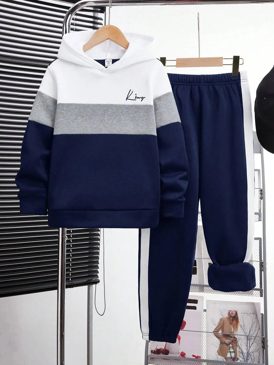 Blue Panel King Printed Kids Winter Suit (7-14 Years)