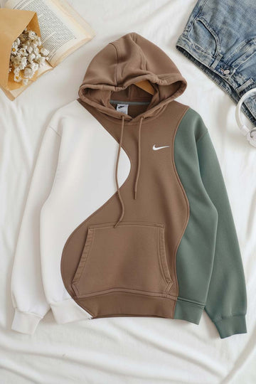Winter Brown Multi Basic Hoodie For Men