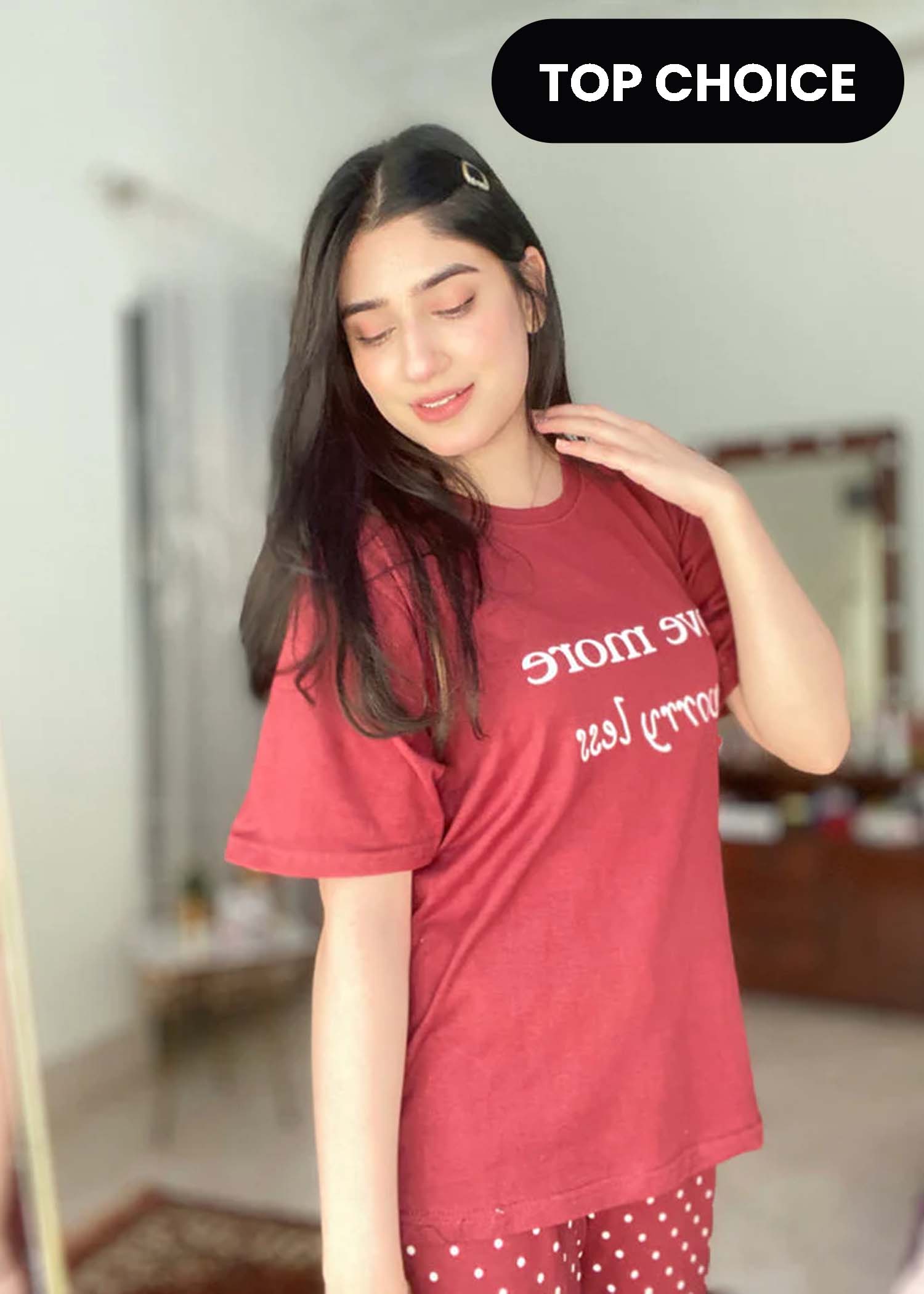 Love More Printed Night Suit